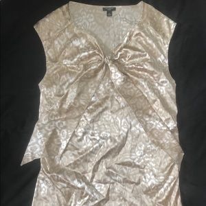 Ann Taylor silk cheetah leopard print blouse